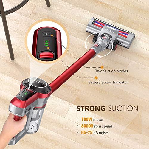 Muzili Cordless Vacuum Cleaner, Stick Vacuum Sweeper, 12Kpa Strong Suction, Vacuum Cleaners