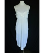 Komar Full Slip Size 36 White Nylon Vintage 1980s Made in USA - $29.69
