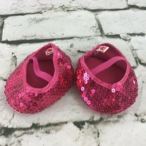 Build A Bear Workshop Shoes Pink Sequined Flats Plush Accessories BABW - $7.91