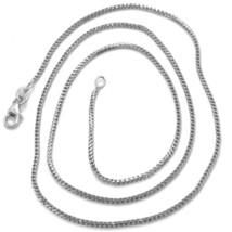 18K WHITE GOLD CHAIN 1.2 MM SQUARE FRANCO LINK, 16 INCHES, 40 CM MADE IN ITALY image 1