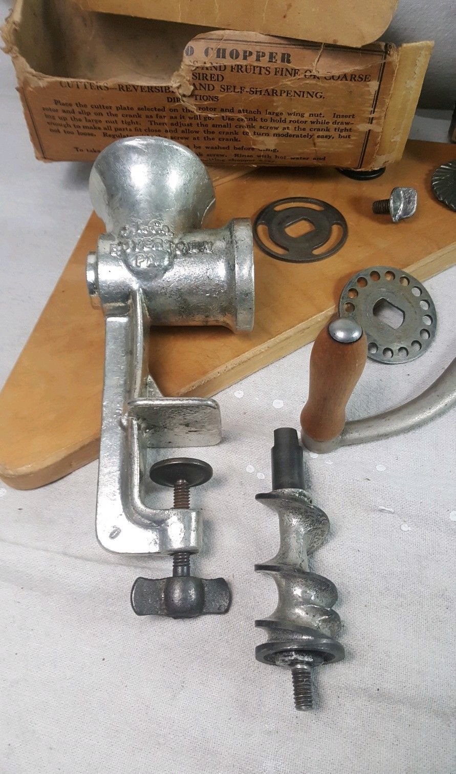 Vintage Keystone 10 Sausage Meat Grinder Made USA w Original Box