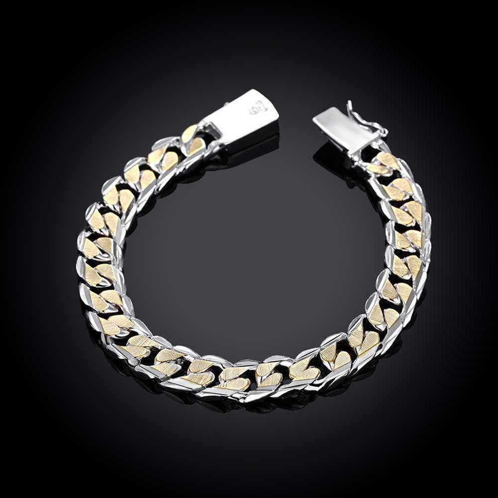 925 Sterling Silver Bangle Fashion Men Women Classy Design Bracelet DLH091