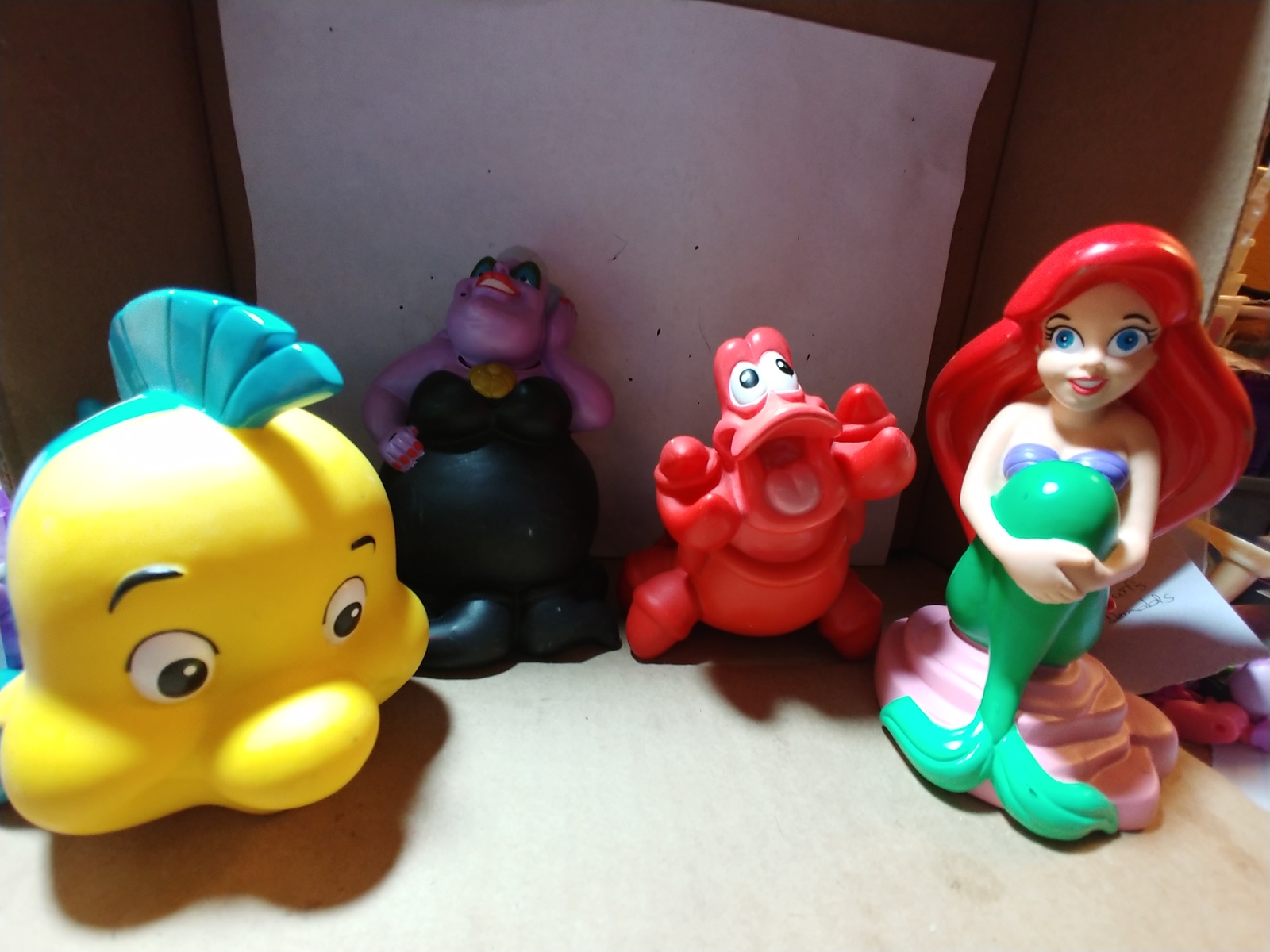 Disney The Little Mermaid Squirt Bath Toys 4 set Ariel Flounder
