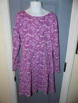 Lands' End Purple Paisley Print Long Sleeve Dress Size 7/8 (S) Girl's EUC - $25.80