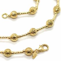 18K YELLOW GOLD CHAIN FINELY WORKED 5 MM BALL SPHERES AND TUBE LINK, 19.7 INCHES image 3