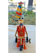 Vintage Mechanical Clockwork Wind Up Circus Duck on Tricycle Tin Toy FOR... - £22.45 GBP
