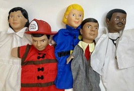 Learning Resource Career Occupation Hand Puppet Lot 4 Doctor Fireman - $28.80