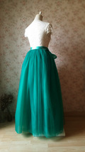 Womens Ruffle Maxi Tulle Skirt Floor Length Wedding Maxi Tulle Skirt GREEN Plus  image 5