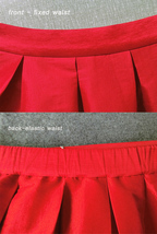 Elegant COBALT BLUE A-line Pleated Taffeta Skirt Ruffle Plus Size Pleated Skirts image 5