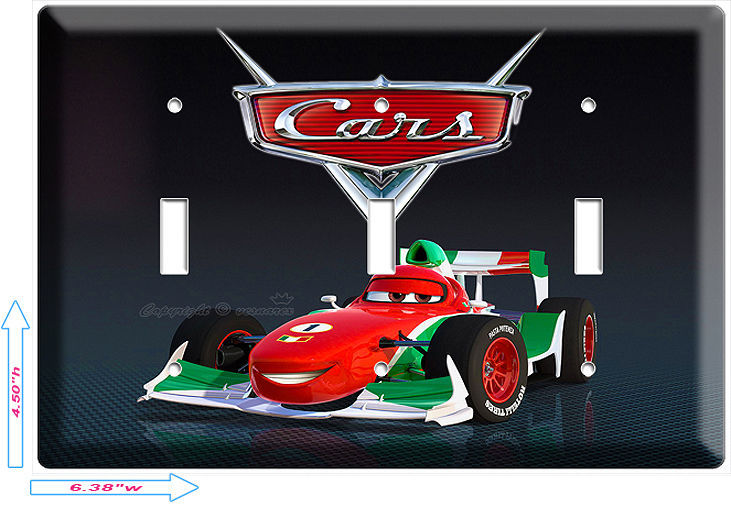 NEW CARS 2 FRANCESCO FORMULA 1 RACING TRIPLE LIGHT SWITCH WALL PLATE COVER movie