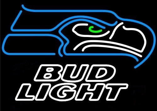 NFL Bud Light Seattle Seahawks Neon Light Sign 16" x 14" - Neon
