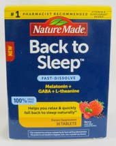 Nature Made Back To Sleep Tablets Melatonin L-Theanine Sleep Support 30 ... - $14.99