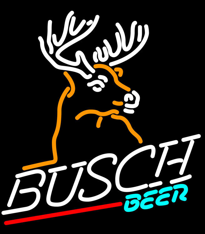 Deer Busch Beer Neon Light Sign 16\" x 14\" - Neon