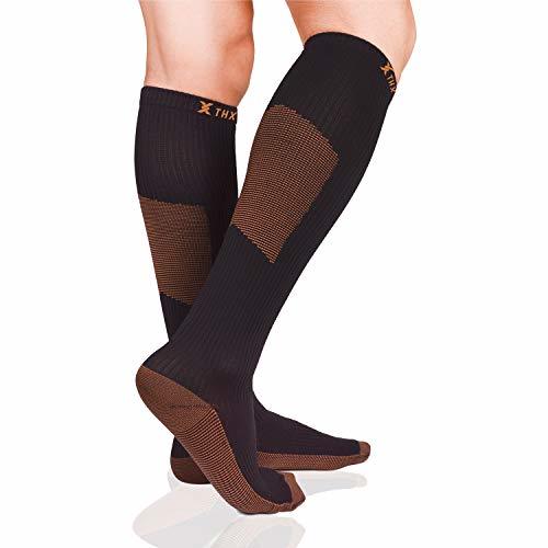 Thx4 Copper Knee High Compression Socks 15-20mmHg for Men &Women ...