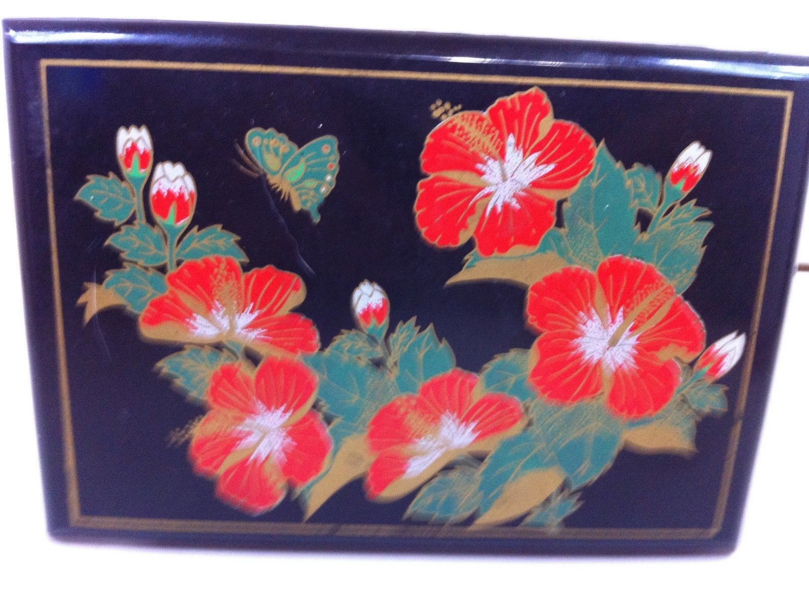 Vintage Bakelite Jewelry Box Small With Mirror 6.5in x 4in x 1in