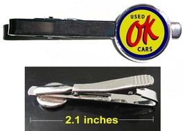 Chevy Chevrolet OK Used Cars Tie Clip Clasp Bar Slide Silver Metal Shiny - $14.39