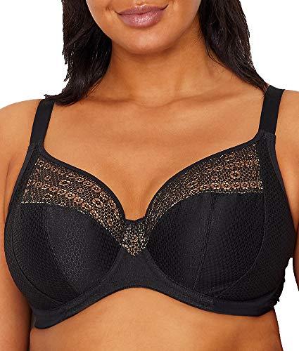Elomi Women's Plus-Size Mitzi Underwire Banded Bra Underwear, Black, 44G - Fashion