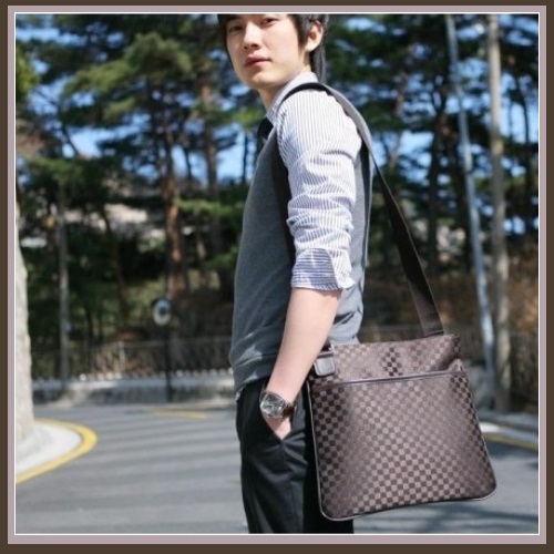 PU Leather Unisex Computer Laptop Messenger Travel Shoulder Tote Bag in 3 Colors