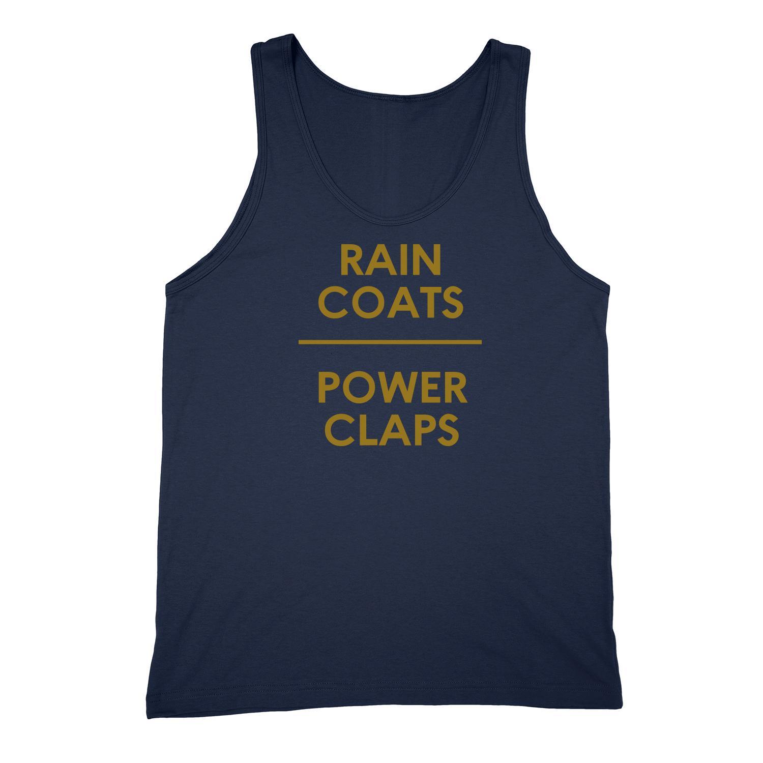 Image of Rain Coats Over Power Claps Shirt Notre Dame Basketball Super Fan Unisex Navy Bl