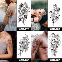 10 Sheet Black Snake Temporary Tattoos with Flower Zombie Sword Body Waterproof  image 10