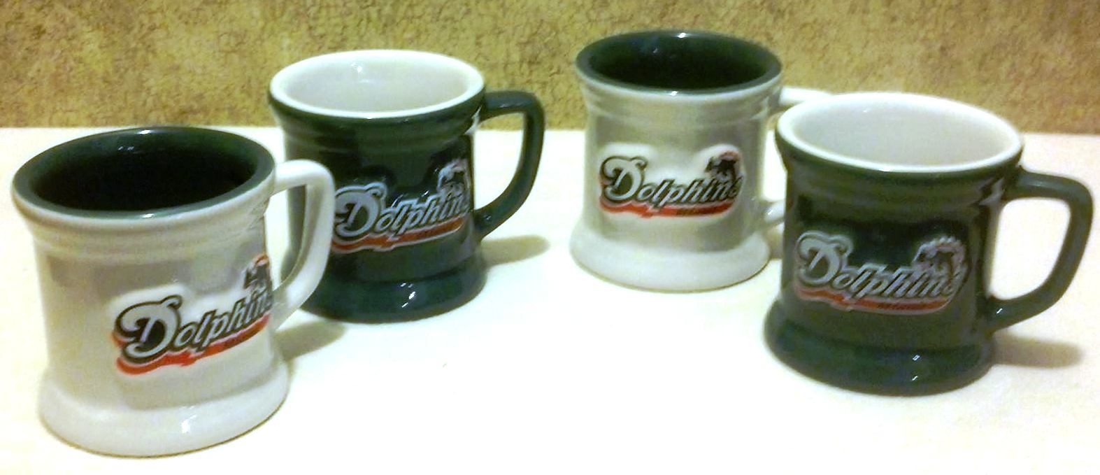 4 Souvenir NFL Miami Dolphins Football Collectible Shot Glass Sculpted