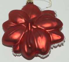 Ganz Midwest Gift 157319 Red Gold Poinsettia Flower Glass Ornament Set of 3 image 3