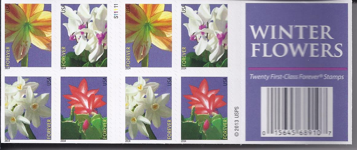 WINTER FLOWERS First Class (USPS) FOREVER STAMPS 20 - United States