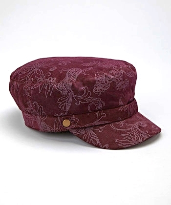 Girls Trendy Newsboy Hat Corduroy Cadet Cap Purple Flower Print MSRP ...