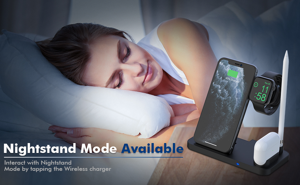 Wireless Charger for Apple Watch, AirPods, Pencil, iPhone & Qienabled