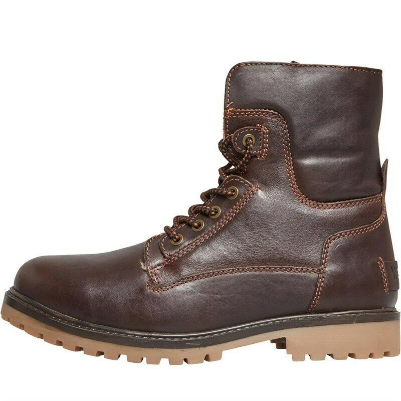 Wrangler Mens Aviator Leather Boots Brown