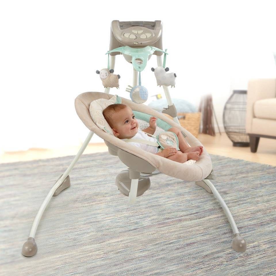 Baby Infant Ingenuity InLighten Cradle Swing with Night Light Baby Swings