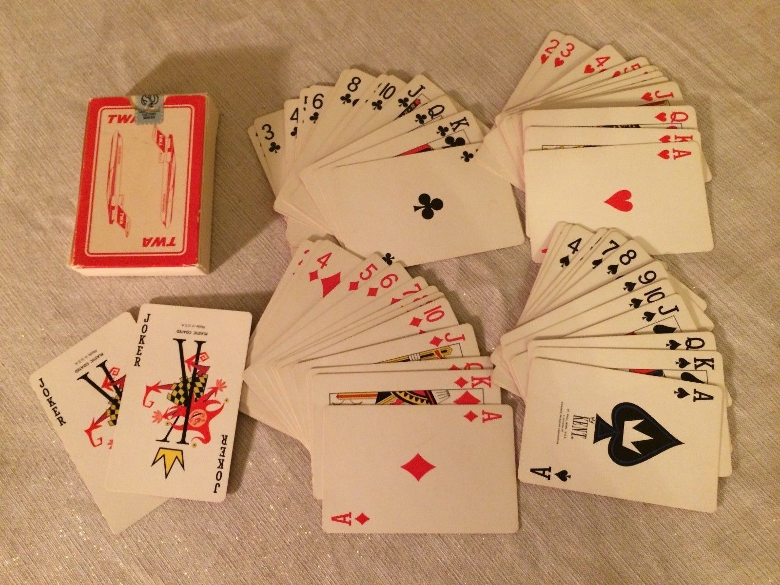 Vintage TWA Brown & Bigelow Kent Brand Playing Cards Made in USA