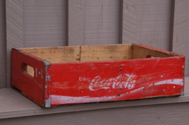 Wooden Red Coca Cola Coke Soda Pop Bottle Crate Carrier Case Open Box Vi... - $49.49