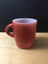 Vintage D-Handle Red/Rust Fire King Mug image 2