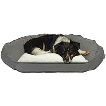 Precious Tails Vegan Leather Curved Orthopedic Memory Foam Sofa Pet Dog Bed - $79.93