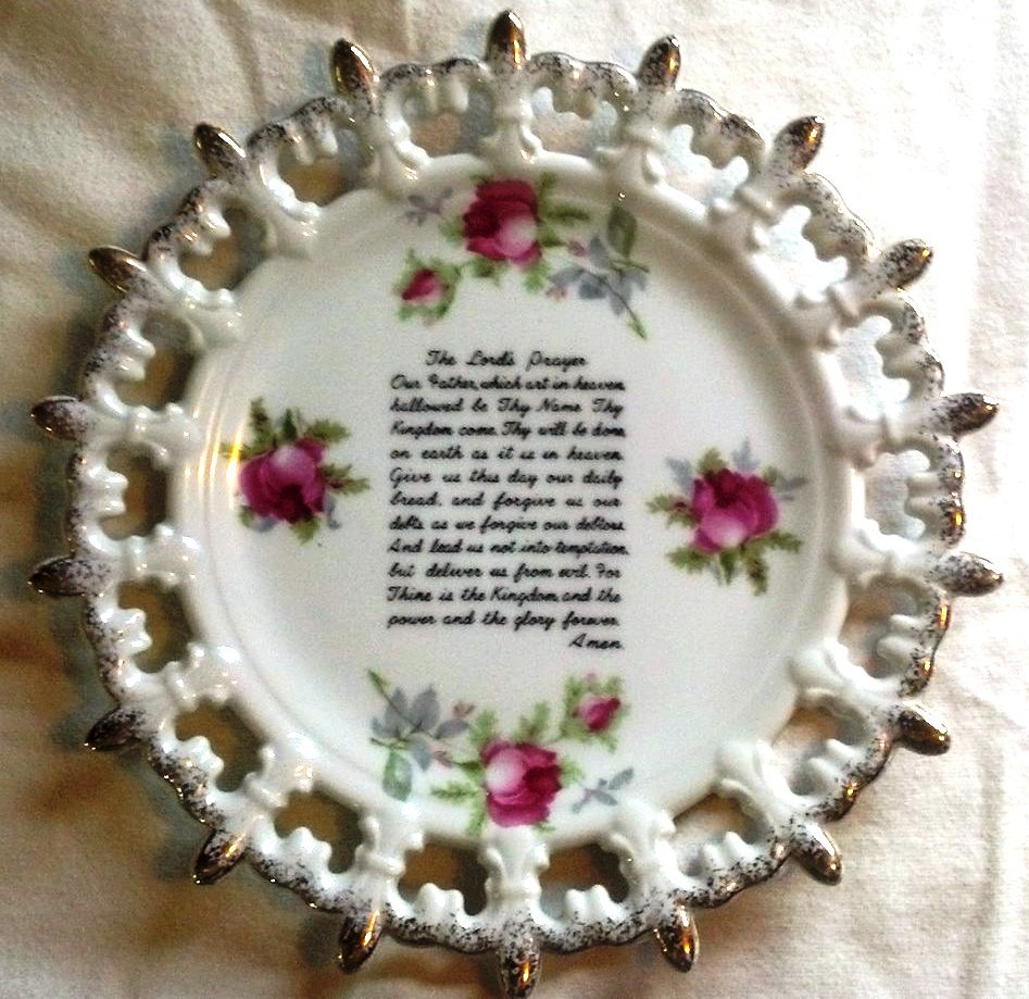 Lefton China The Lord's Prayer/Our Father Collector Plate Gold-Trim ...
