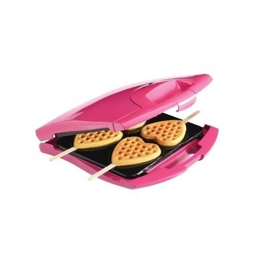 Waffle Maker Recipe Breakfast Hearts Pink Nonstick Accessories Kitchen
