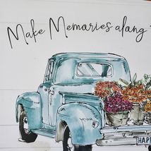 Plastic Placemats Set of 4 "Make Memories Along the Way" Truck with Flowers image 5