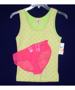 New HUE Sleep Tank Top JENNI Panties Lime Hot Pink SMALL - $12.00