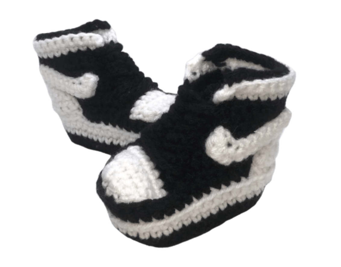 38. J air baby crochet shoes white