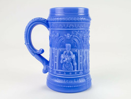 McKee Serenade Blue Milk Glass Mug, Antique EAPG c1900 Troubadour Stein ... - $19.80