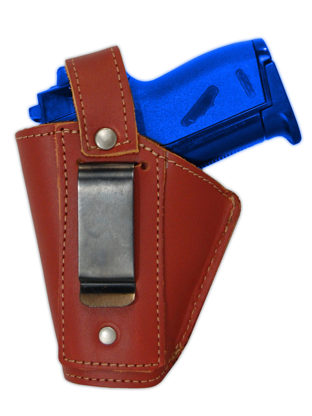 Barsony Gun OWB Brown Leather Belt Clip Holster for Astra AMT CZ Mini 22 25 380