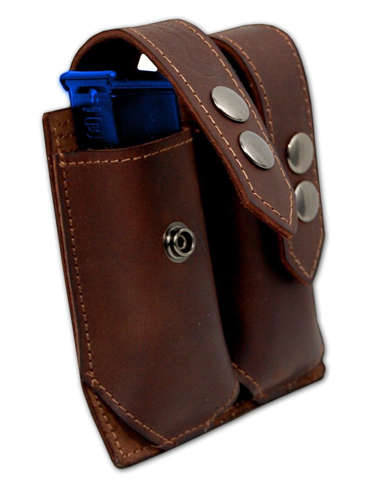NEW Barsony Brown Leather Double Magazine Pouch Smith & Wesson Full ...