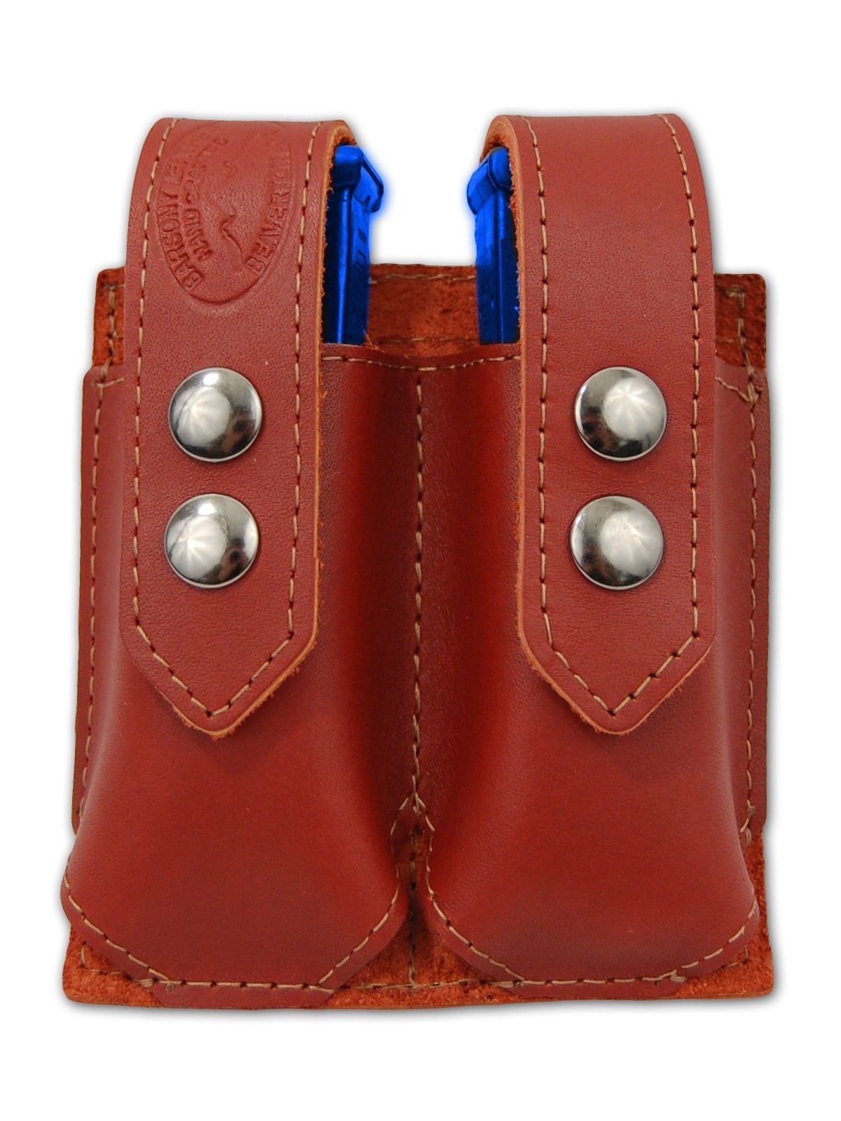 Mag Pouch Springfield Comp 9mm 40 45 New Barsony Burgundy Leather OWB Holster