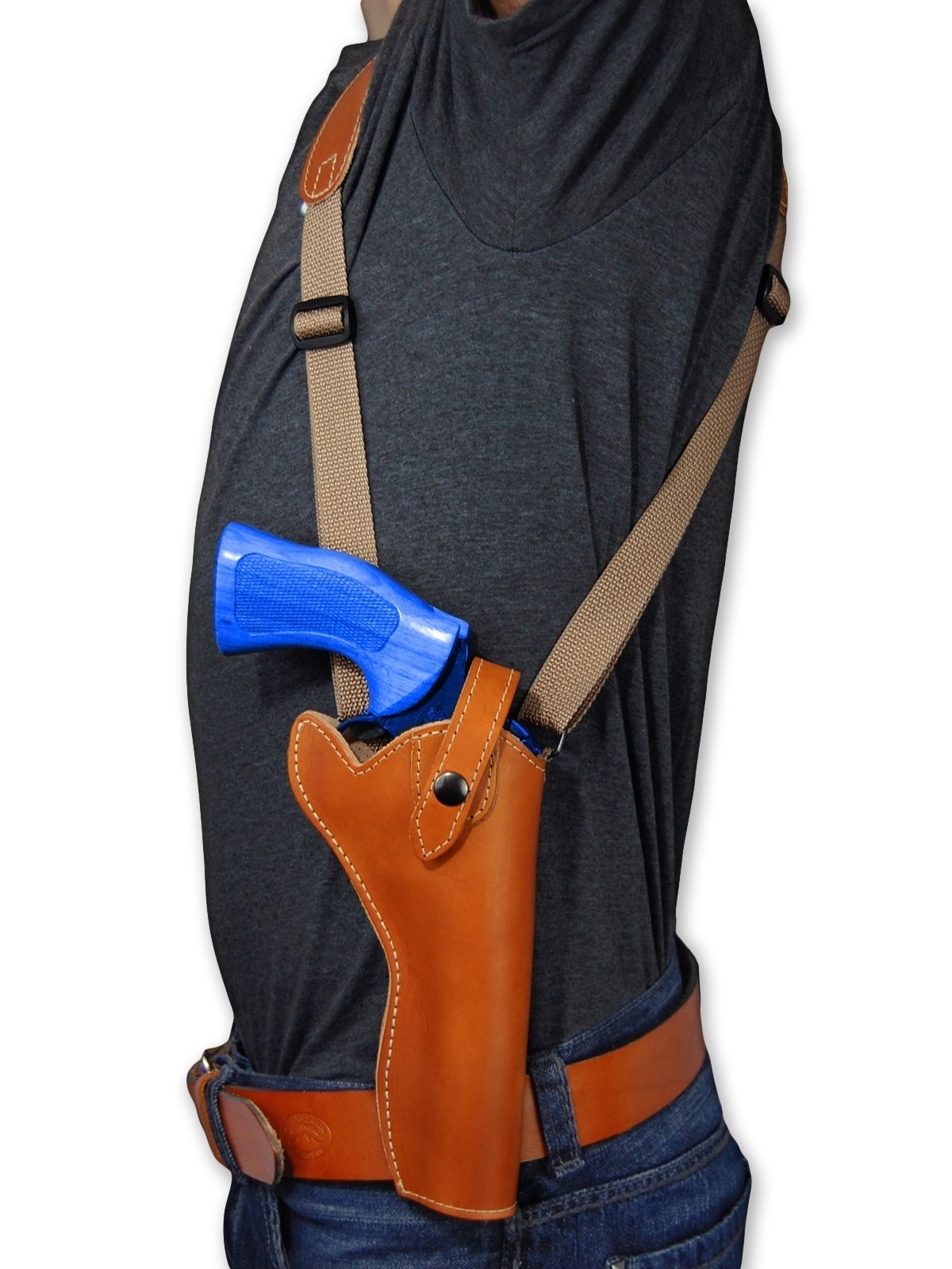 NEW Barsony Saddle Tan Leather Vertical Gun Shoulder Holster Taurus 4 ...