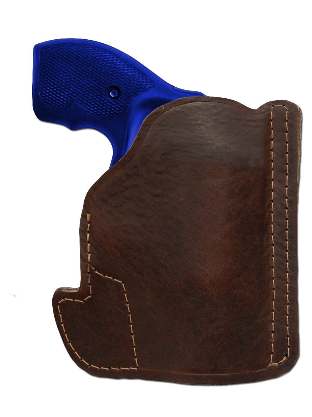 New Barsony Brown Leather Pocket Holster Charter Arms, Colt 2" Snub