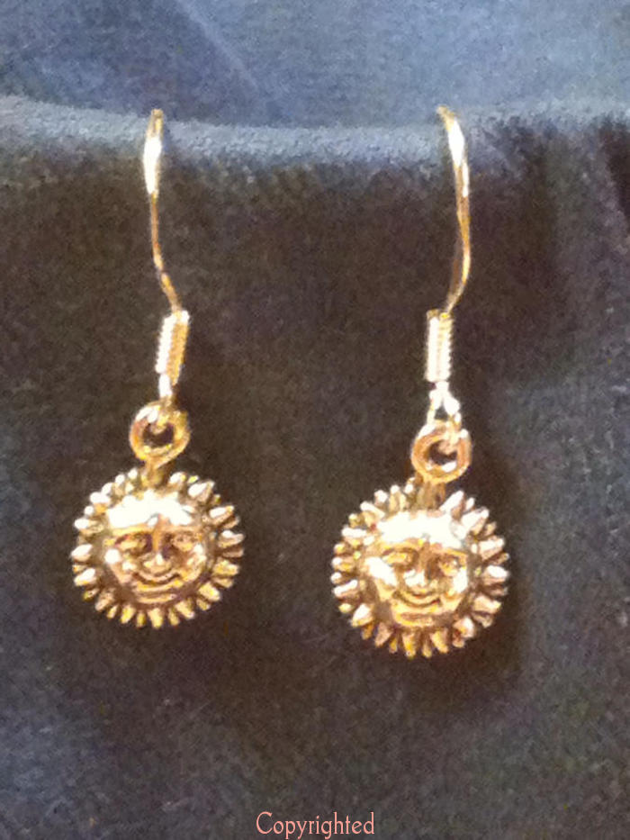 PETITE Sun Dangle Earrings HANDMADE 925 Sterling Silver Earrings