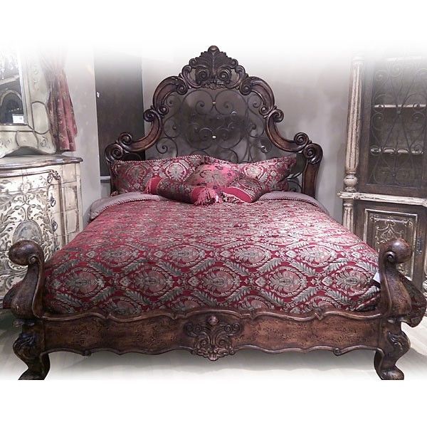 STUNNING GOTHIC IRON/WOOD KING SIZE BED. LAST ONE! Headboards
