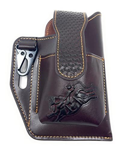 Western Cowboy Rodeo Cellphone Holster/case with multiuse Way, 3 Colors. (Coffee