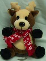 Coca-Cola Coke Reindeer W/ Red Scarf 5" Bean Bag Stuffed Animal 1998 - $14.85
